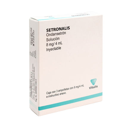 Setronalis (Ondansetron) 8 mg/4 mL Caja con 3 Ampulas Inyectables