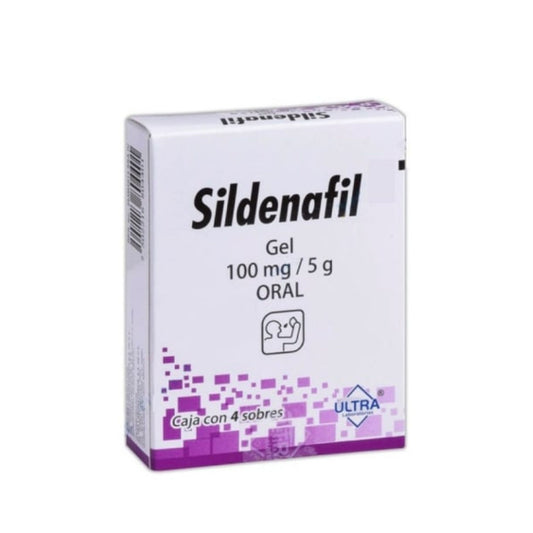 Sildenafil 100 mg / 5 g Caja con 4 Sobres Gel Oral Ultra Laboratorios