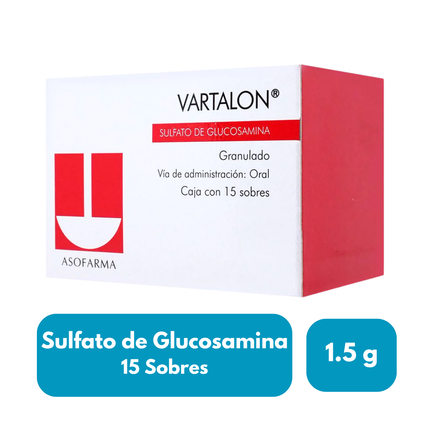 Sulfato de Glucosamina 1.5g Granulado Vartalon Caja con 15 Sobres