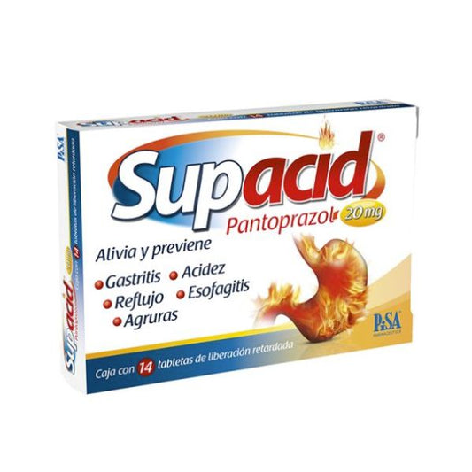 Supacid (Pantoprazol) 20 mg Caja con 14 Tabletas