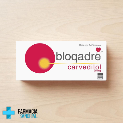Carvedilol Bloqadre 25 mg 14 Tabletas Micro Labs