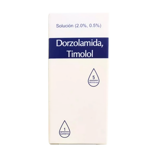 Dorzolamida Timolol Solución Oftálmica Caja con Frasco Gotero con 5 ml