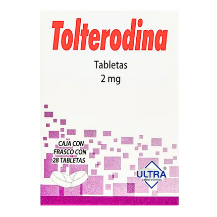 Tolterodina 2 mg Caja con Frasco 28 Tabletas