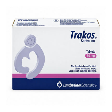 Trakos (Sertralina) 50 mg Caja con 56 Tabletas | Landsteiner Scientific