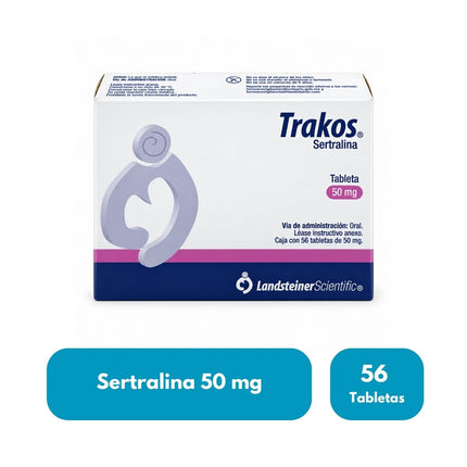 Trakos (Sertralina) 50 mg Caja con 56 Tabletas | Landsteiner Scientific