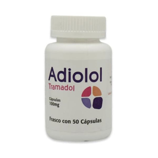 Adiolol (Tramadol) 100 mg Frasco con 50 Cápsulas