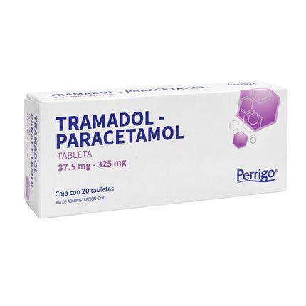Tramadol - Paracetamol 37.5 mg - 325 mg Caja con 20 Tabletas