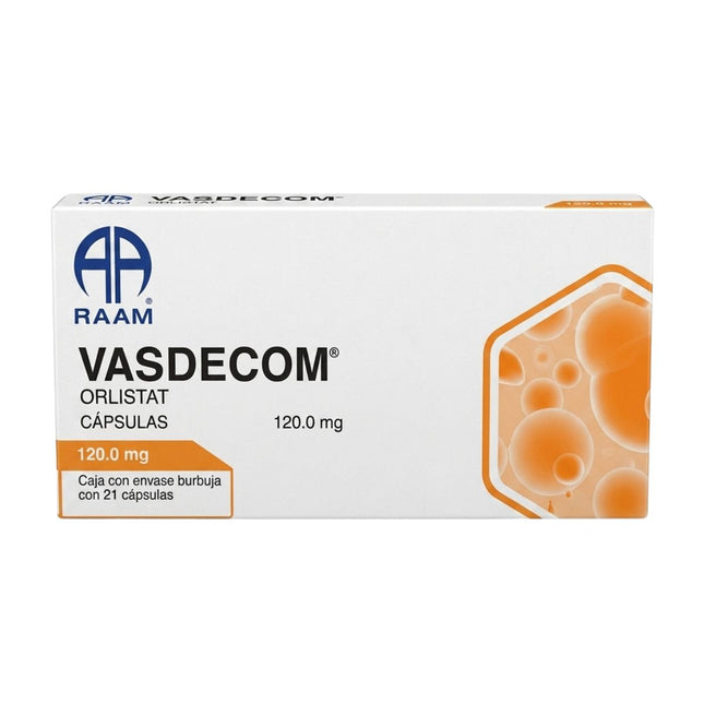 Vadescom (Orlistat) 120 mg Caja con 21 Cápsulas
