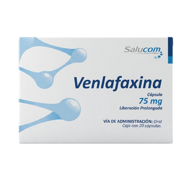 Venlafaxina 75 mg Liberacion Prolongada Caja con 20 Cápsulas