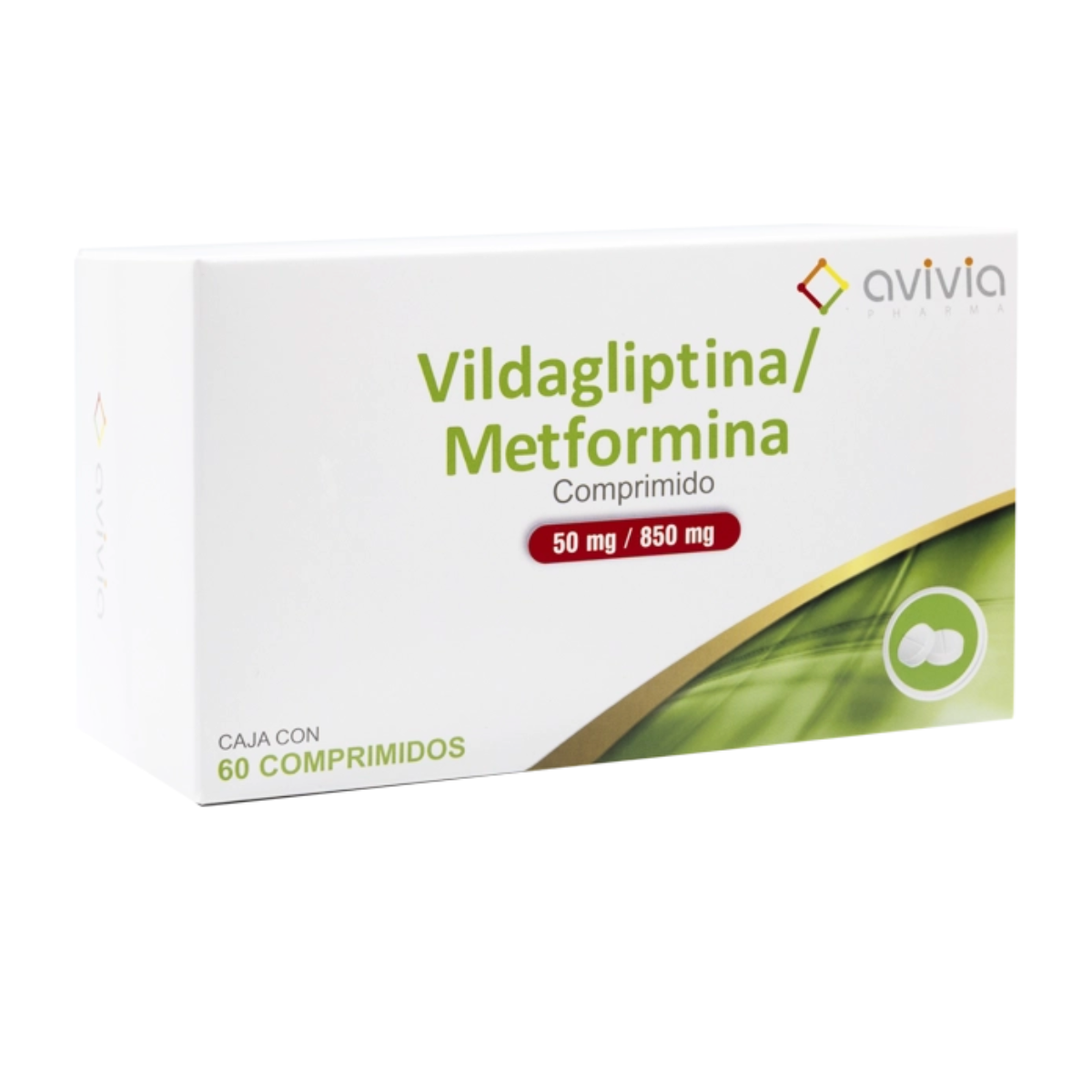 Vildagliptina/ Metformina 50 /850 mg  Caja con 30 Comprimidos