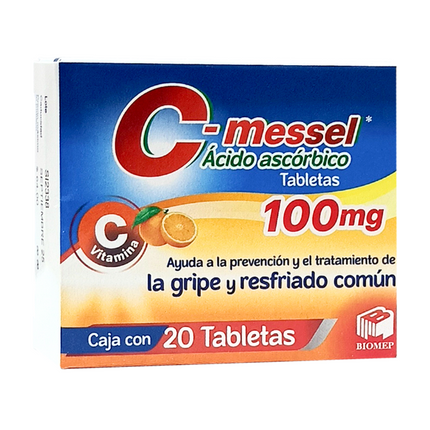 C-messel Acido Ascórbico 100 mg Caja con 20 Tabletas