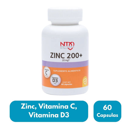 NTX Zinc 200 Wellness 60 Capsulas 20mg | Nartex