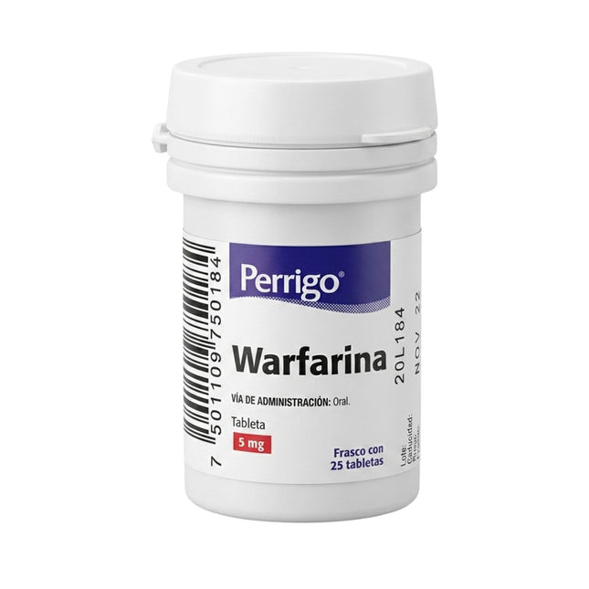 Warfarina Sodica 5 mg Frasco con 25 Tabletas