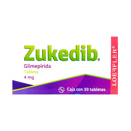 Zukedib (Glimepirida) 4 mg Caja con 30 Tabletas