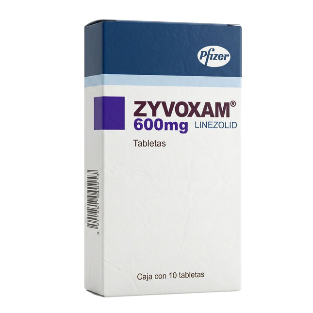 Zyvoxam (Linezolid) 600 mg Caja con 10 Tabletas