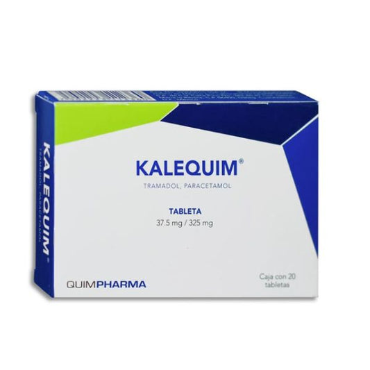 Kalequim (Tramadol/Paracetamol) 37.5 mg/325 mg Caja con 20 Tabletas