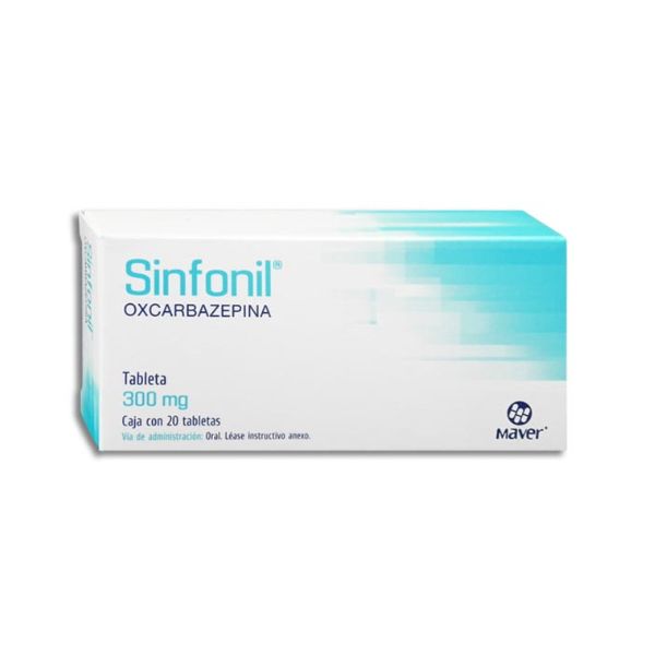 Sinfonil (Oxcarbazepina) 300 mg Caja con 20 Tabletas