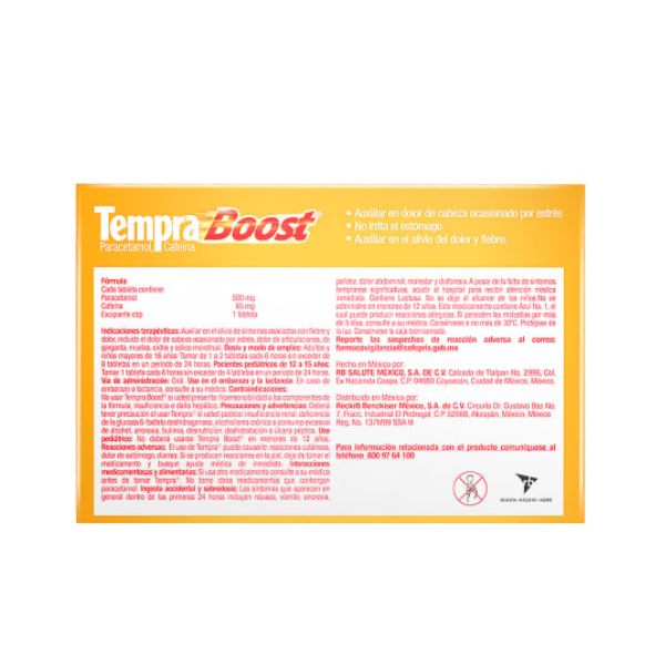 Tempra Boost 500 mg / 65 mg Caja con 12 Tabletas – Farmacia Sanorim