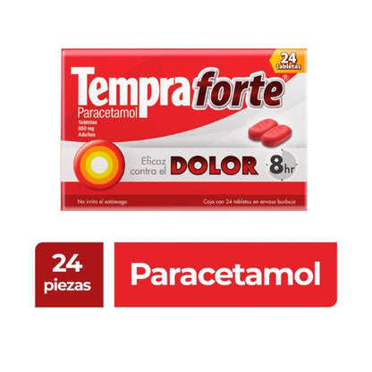 Tempra Forte 650 mg Caja con 24 Tabletas