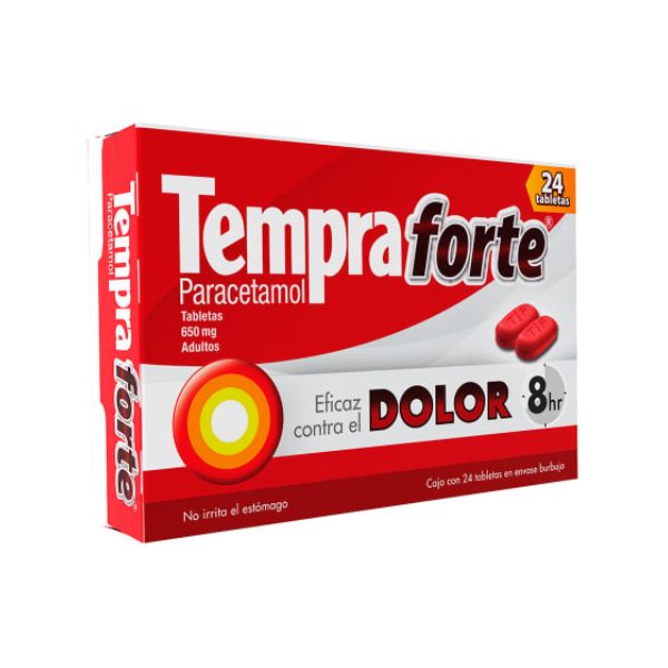 Tempra Forte 650 mg Caja con 24 Tabletas – Farmacia Sanorim