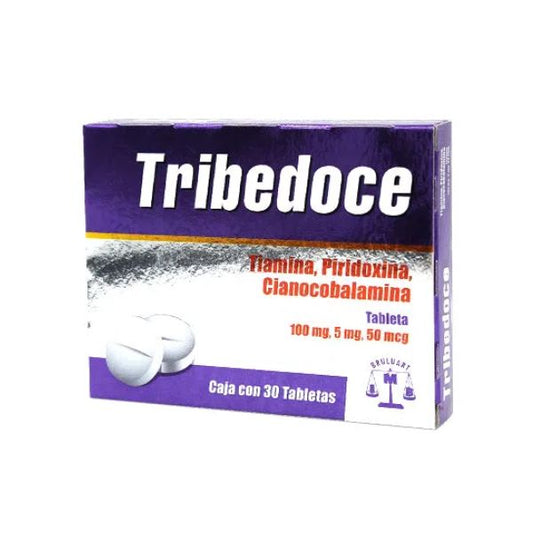 Tribedoce (Tiamina / Piridoxina / Cianocobalamina) Caja con 30 Tabletas