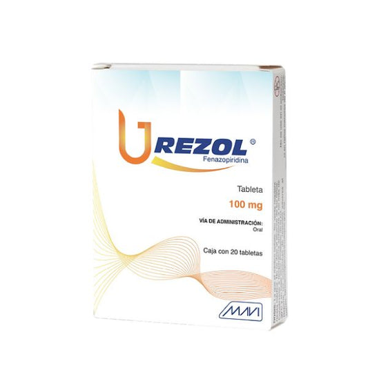 Urezol (Fenazopiridina) 100 mg Caja con 20 Tabletas