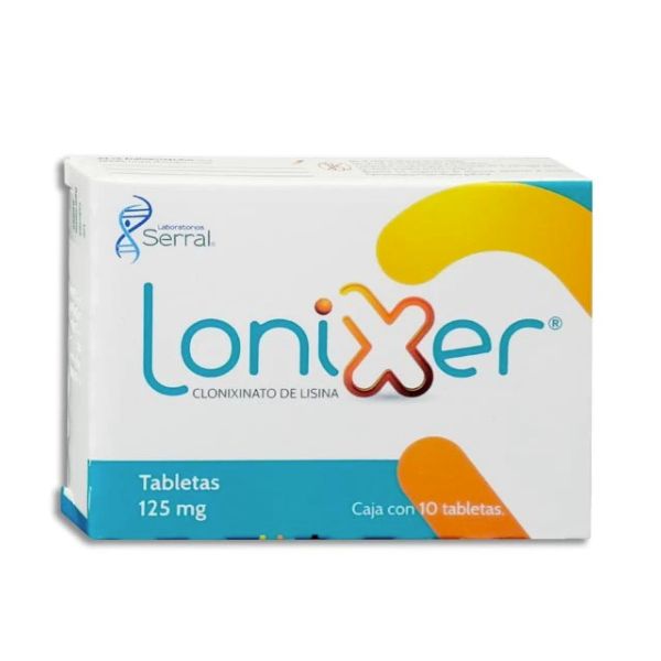 Lonixer (Clonixinato de Lisina) 125 mg Caja con 10 Tabletas