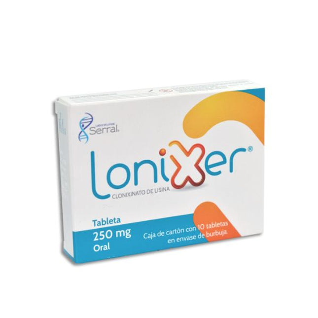 Lonixer (Clonixinato de Lisina) 250 mg Caja con 10 Tabletas