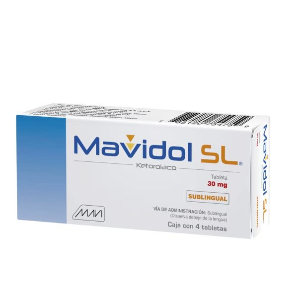 Mavidol SL (Ketorolaco) 30 mg Sublingual Caja con 4 Tabletas