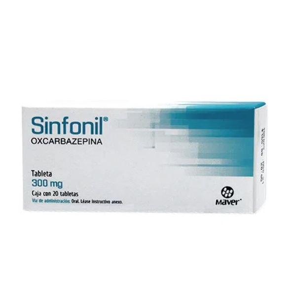 Sinfonil (Oxcarbazepina) 300 mg Caja con 20 Tabletas